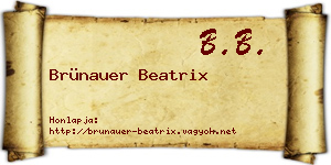 Brünauer Beatrix névjegykártya